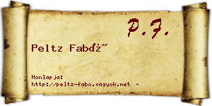 Peltz Fabó névjegykártya